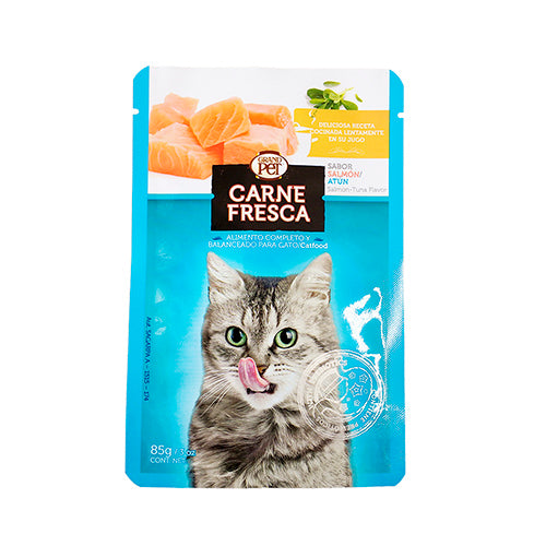 Carne Fresca Alimento húmedo para gatos: Salmón - Atún  85 gr